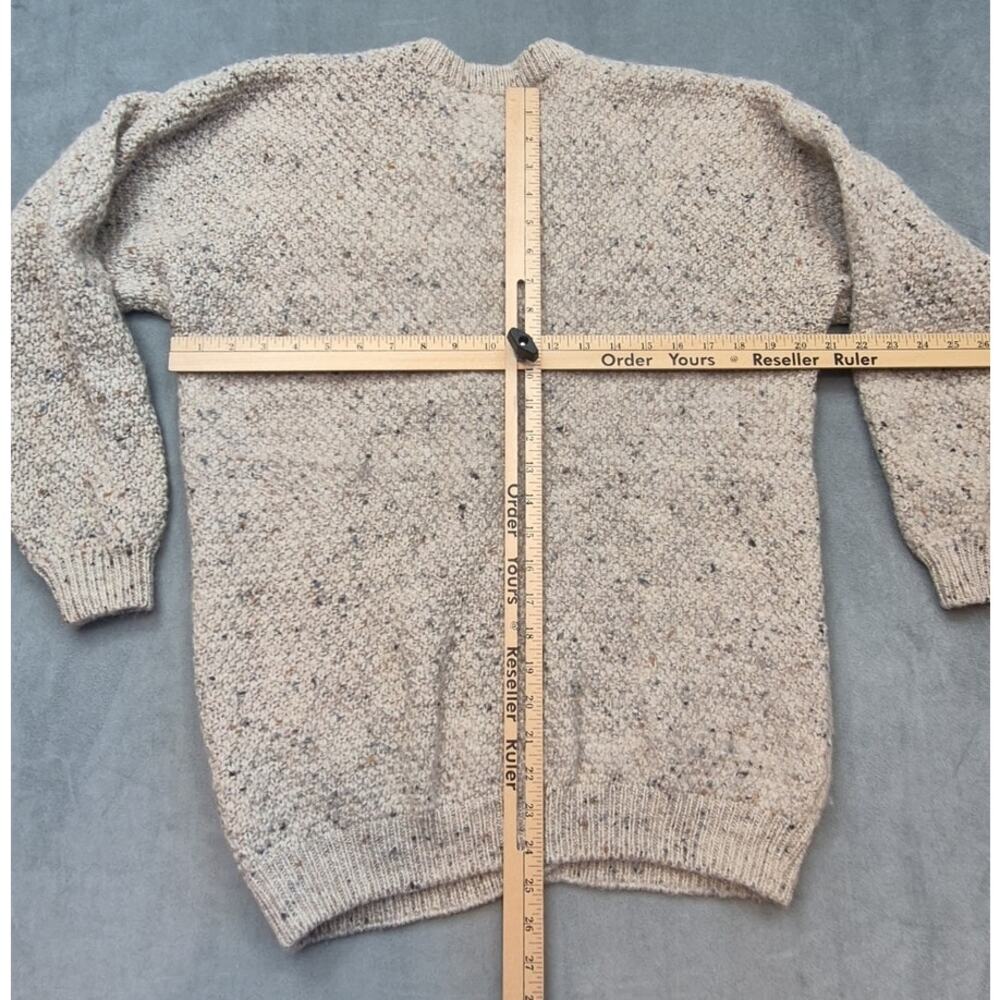 Vintage Highland Home Industries Scotland Wool Fisherman Cardigan Aran Knit M - Picture 3 of 12